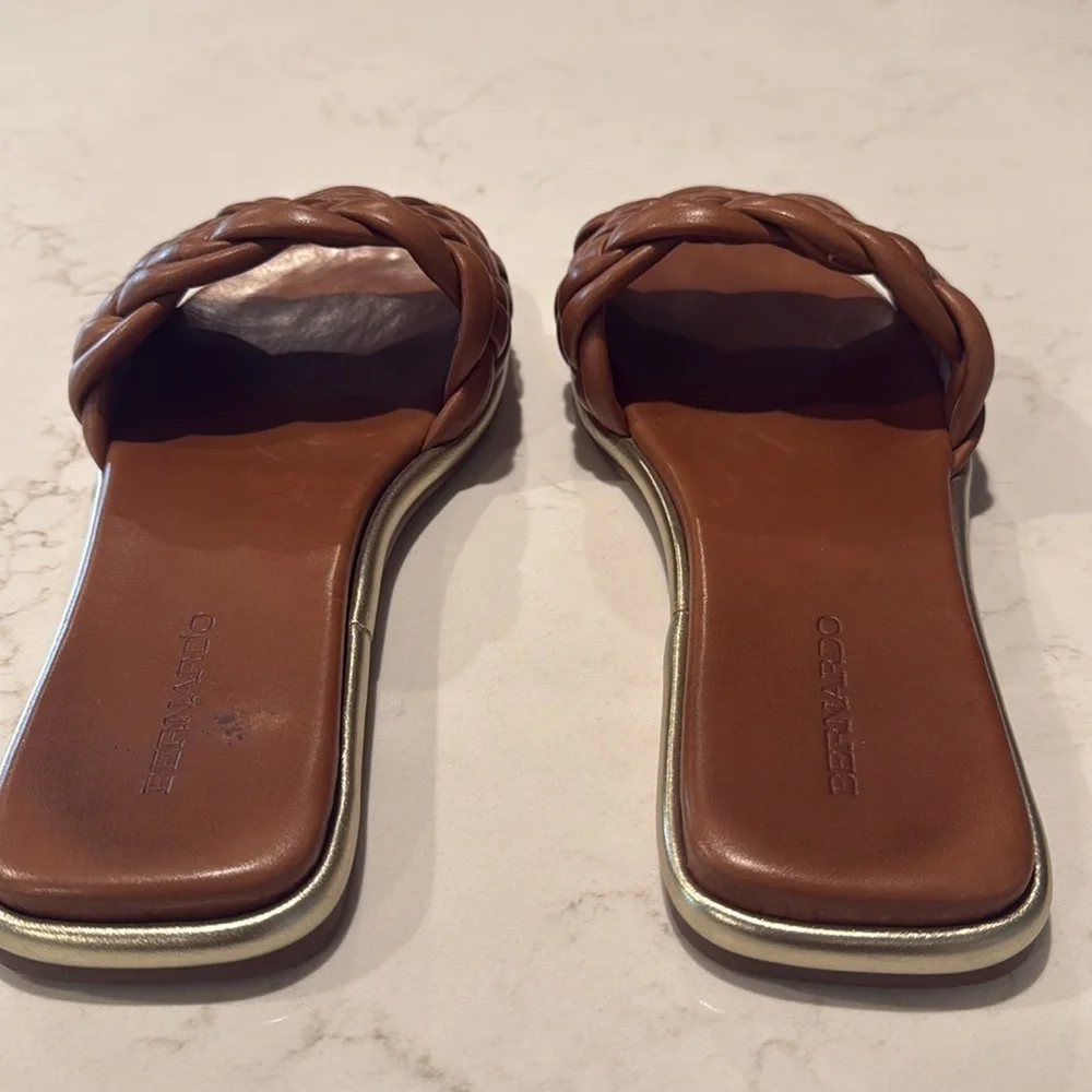 Bernardo Italian slides. Carmel brown. Size 11. Worn 2x. - Picture 3 of 5